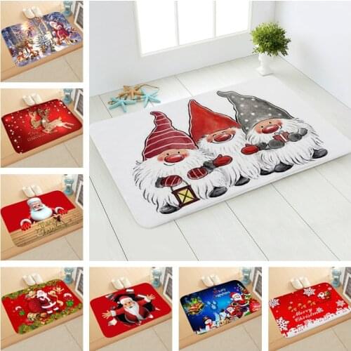 2021 Christmas Decorations for Home Door Mat Floor Carpet Santa Snowman Rugs Navidad Ornaments New Year 2022 Gifts Natal Xmas