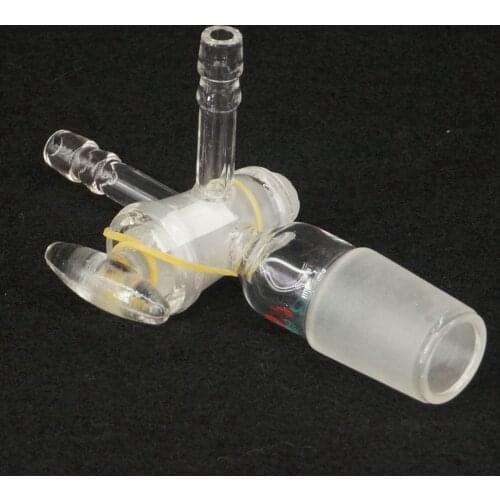 24/29 Joint T Type Adapter Three-Way Glass Stopcock 125mm Length Lab Glassware