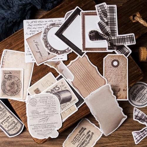 English bow made old material stickers DIY scrapbooking junk journal album mobile phone diary happy planner decorative stickers