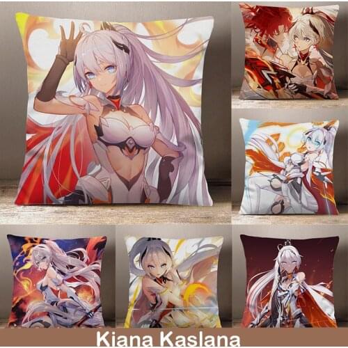 Anime Kiana Kaslana Honkai Impact 3 Cartoon Peach Skin Dakimakura Plush Stuffed Throw Pillow Bed Sofa Cushion Cosplay