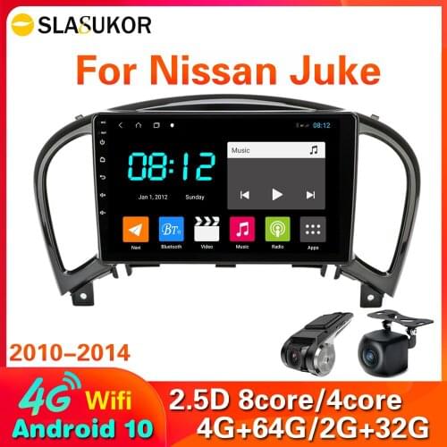 4G RAM 64 ROM Android 10 Car Multimedia Player For Nissan Juke 2010-2016 Car Audio Stereo Radio Player GPS Navigation DSP 2 Din
