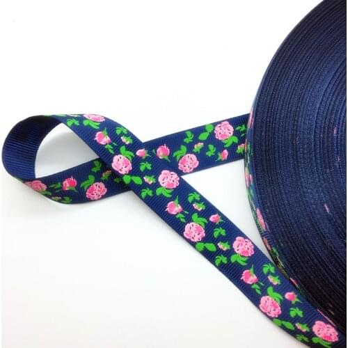 Free Shipping 5 Yards 3/4'' 20mm Wide Printed Grosgrain Ribbon Hair Bow/Christmas/wedding DIY Sewing ,#AD40