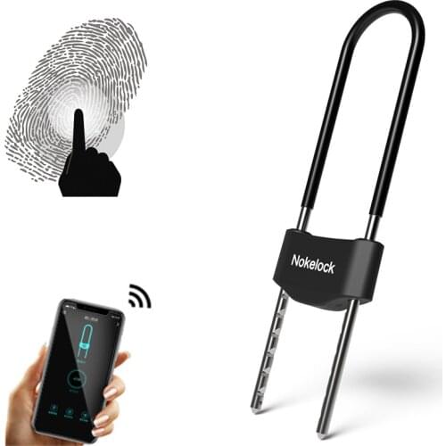 Bicycle U Lock Bluetooth Smart Bike Lock Anti Theft Phone APP Control Waterproof Fingerprint Magnetic Lock Glass Door Locks