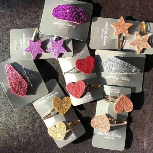 Colors Baby Girl Headband Hairpin Pentagram Crown Hair Clip Heart Shaped Hair Pins Baby Hair Accessories Cute hairpins