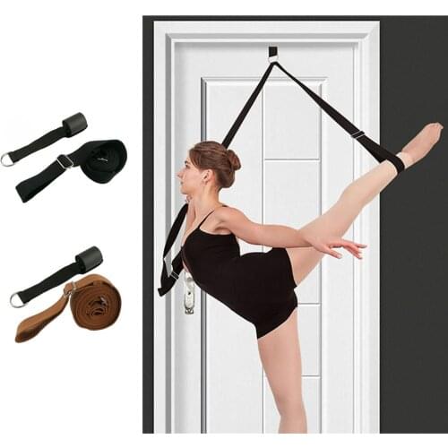 Women Men Leg Stretch Resistance Strap Band Home Door Mounted Dance Yoga Gymnastic Stretch Belt