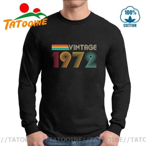 Fashion Long Sleeve Tshirt Vintage 1972 T Shirt 47th Birthday Gift T-Shirt 47th Birthday for Women and man Wife Husband Dad Tees