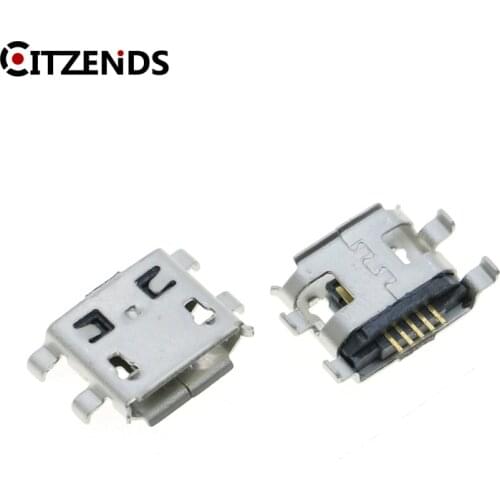 100Pcs Micro USB Jack Connector Type B Female 5Pin Tail Board 0.8 Type Solder Socket Connectors Charging Socket for PCB Board