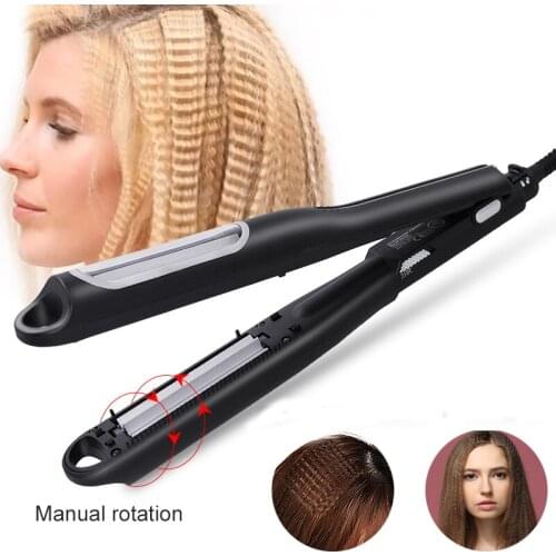 Corrugation Flat Iron Automatic Fluffy Hair Styler Professional Hair Crimper Curler Dry & Wet Use Ceramic Corrugated Irons Tool