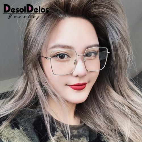 Korean Fashion Square Clear Glasses Women 2019 New Oversized Eyewear Spectacle Frames Transparent Oculos Eyeglasses Fake Glasses