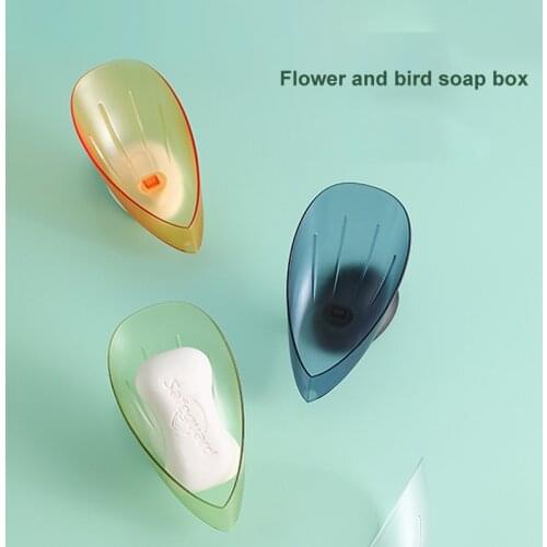 Leaf Shape Soap Box Drain Soap Holder Box Bathroom Shower Soap Holder Sponge Storage Plate Tray Bathroom Supplies Bathroom Gadge