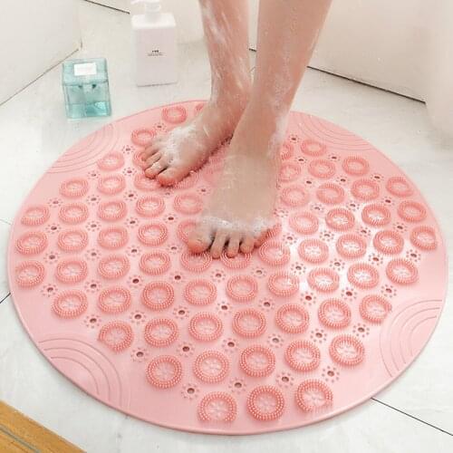Bathroom Mat Anti Slip Shower Mat With Drain Holes Massage Bath Pad With Suction Cups Non-Slip Mat Bathroom Massage Foot Pad