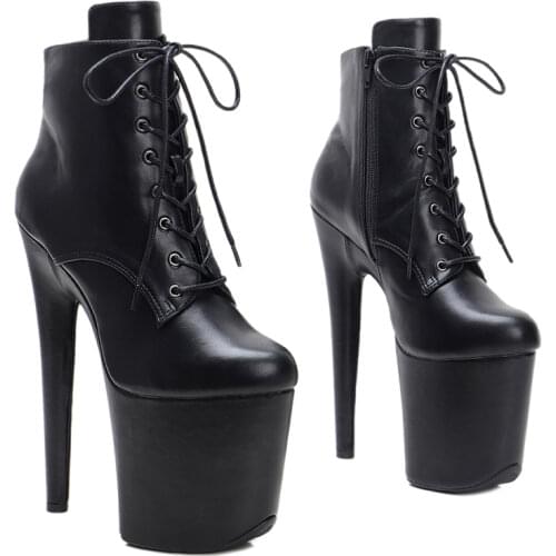 Leecabe 20CM/8inches ankle boots lady party shoes High Heel platform Pole Dance boot