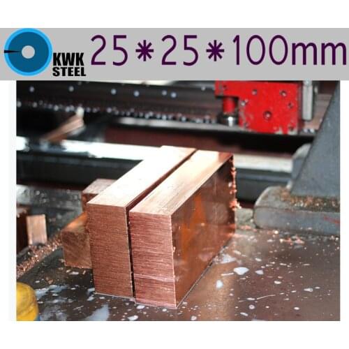 Copper Sheet 25*25*100mm C11000 ISO Cu-ETP CW004A E-Cu58 Plate Pad Pure Copper Tablets DIY Material for Industry or Metal Art