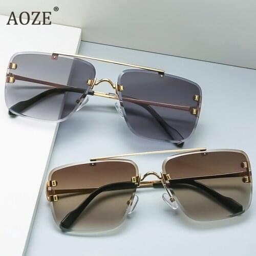 Cool fashion unique style rimless spikes rivets vintage female sunglasses brand design men sunglasses sunglasses