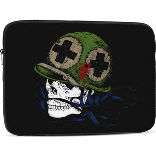 Soldier Skull Skeleton Mens Laptop Sleeves for 10in 12in 13in 15in 17in Laptop Bags Tablet Protective Pouch Notebook Sleeves