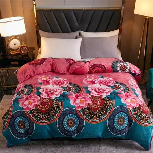 Soft Velvet Double-sided Duvet Cover Autumn Winter Multipurpose Comforter Cover Sofa Bed Throw Blanket Quilt Cover
