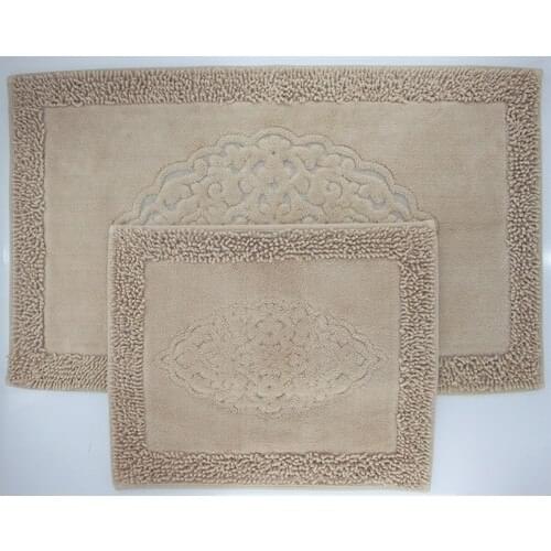Noble Trade Ottoman Cotton 2'li Bathroom Mat Set 60 X100 + 50 X60 cm