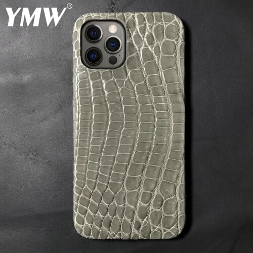 Natural Nile Crocodile Case for iPhone 12 Pro Max mini 11 Hand Custom Made Luxury Brand Same Genuine Leather Phone Cases