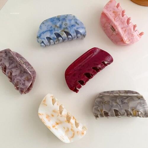 2021 New Hair Clip Women Claw Clip Colorful Marble Texture Acetate Hair Clips Crab for Hair Girl Hair Accessories Hair Claw Clip