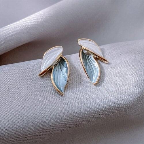 2021 New Arrival Stud Earrings Zeojrlly Fashion Metal Women Classic Leaf Earrings Summer Lovely Sweet Female Simple Jewelry
