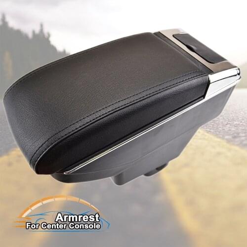 Armrest USB interface Storage Box Arm rest PU Leather Center console Container Ash Tray Pad For Suzuki SX4 2007 - 2013 Car parts