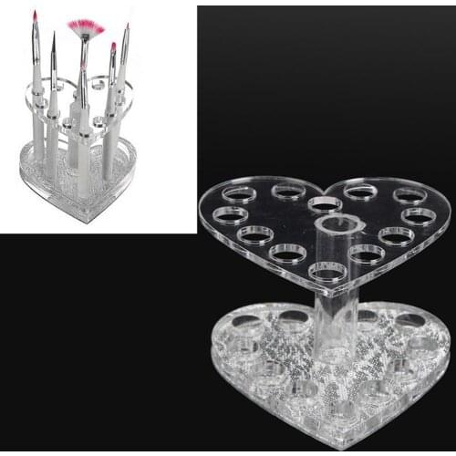 New Nail Display Stand Art Acrylic UV Gel Pen Holder Shelves Brush 12 Art Nail Holes Pen Nail Display Polish Art Nail Tools K4Y5