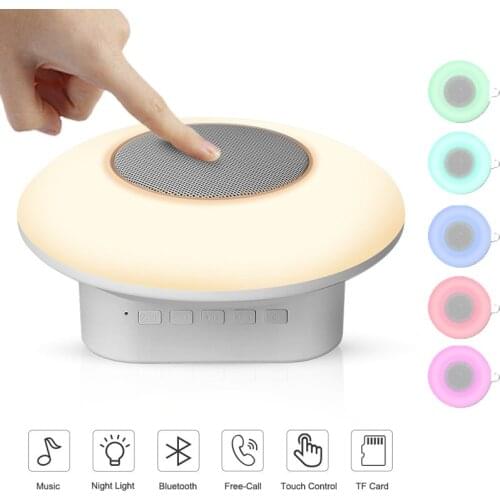 Portable mini Round Touch Color Changing Lamp RGB Led Light Camping Bluetooth wireless laptop computer woofer speaker