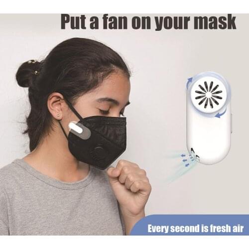 Portable Fan For Face Mask Clip-On Air Filter USB Rechargeable Exhaust Mini Fans Personal Wearable Air Purifiers For Ventilating