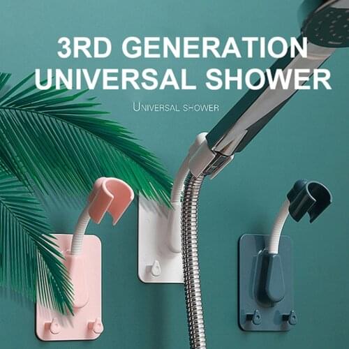 Adjustables Shower Head Holder Self-Adhesive Showerhead Bracket Wall Mount 2 Hooks Stand Bathroom Universal Accessories