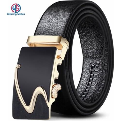 Famous Brand Belt Top Quality Leather Belts for Men, Automatic Metal Buckle Mens Business Casual Belt 120cm Width 3.5cm