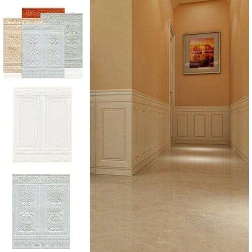 Luxury Self Adhesive Wall Stickers Waterproof Wallpaper Foam Embossed Floral 3D Wall Sticker For Living Room Bedroom Home Decor