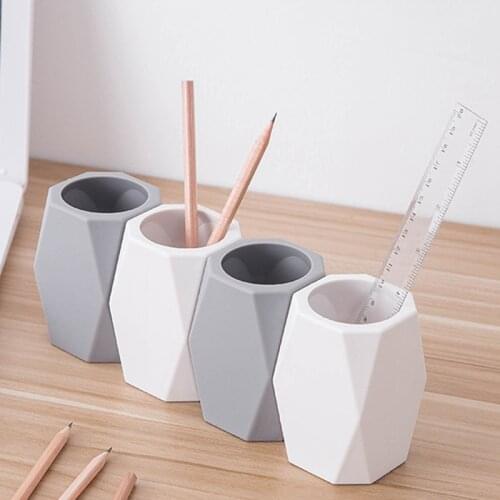 For Silicone Pencil Holder Silicone Pen Cups Geometric Pencil Holder Creative Design Pencil Holder for Office