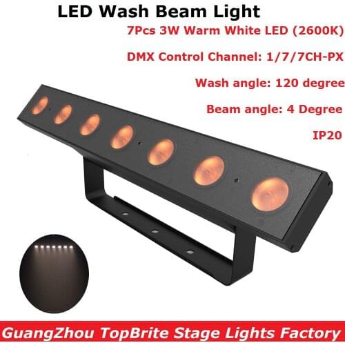 LED Wash Wall 7X3W Warm White Stage Lighting Indoor Use 1/7/7CH-PX DMX Channels Professional Dj Lighting Shows Equipments