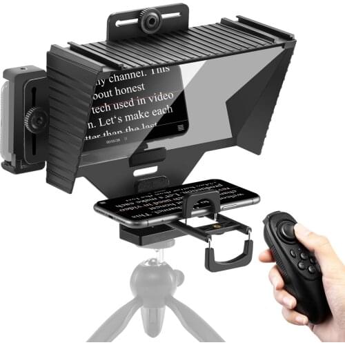 Teleprompter With Remote Control Functionfor Smartphones Large HD Display For Live Broadcast, Interviews, Vlog, Youtube