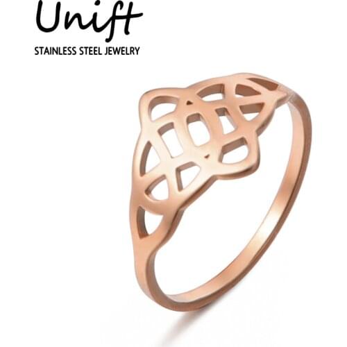 Unift Celtic Knot Bijoux Femme Stainless Steel Ring For Women Anillos Jewelry Bague Geometric Accessiory Wedding Lover Gift