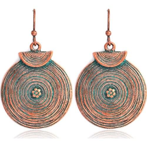 Retro Bohemia Boho Round Ear Stud Vintage Hoop Hooks Drop Dangle Earring Elegant