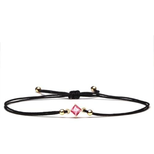 Wine Red Cubic Zirconia Crystal Charm Bracelet Women Girl 2020 New Fashion Incredibly Beautiful CZ Red Black String Jewelry Gift