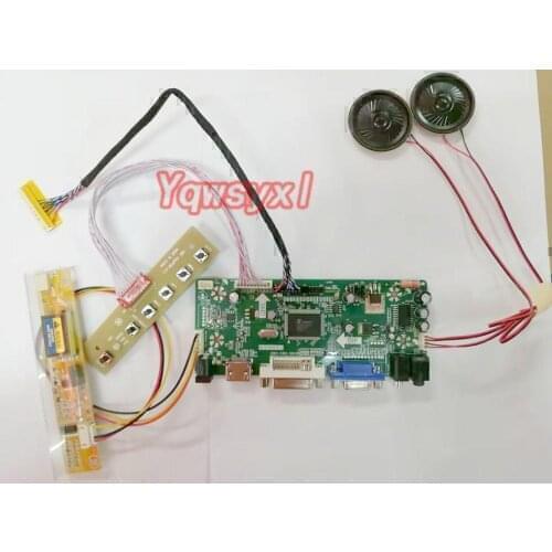 Yqwsyxl Control Board Monitor With speaker Kit for LTN156AT01-H01 HDMI + DVI + VGA LCD LED screen Controller Board Driver