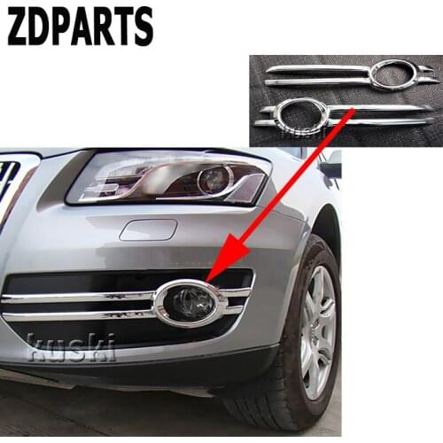 ZDPARTS Front Gog Led Light Chrome Cover For Audi Q5 2009 2010 2011 2012 Accessories Trim Bezel Garnish Lamp Insert Ring Frame