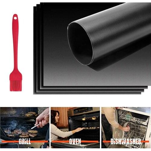 1/4pcs High Temperature Resistant Barbecue Mat Can Be Cut Non Stick Oven Mat Household WWO66
