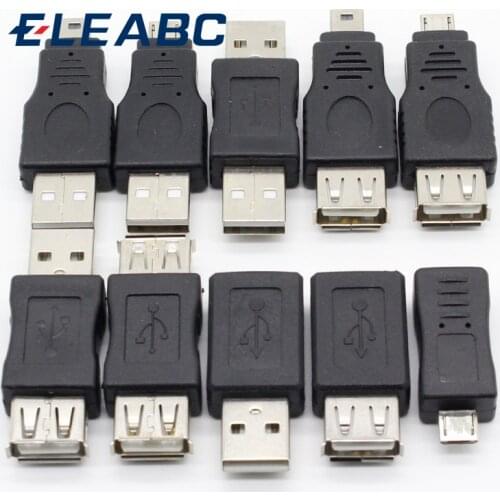 10Pcs OTG 5pin F/M Mini Changer Adapter Converter USB Male to Female Micro USB Adapter USB Gadgets