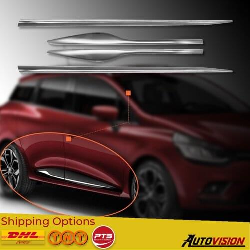 For Renault Clio 4 SW 2012 2013 2014 2015 2016 2017 2018 2019 Car Accessories ABS Chrome Side Door Streamer Body Molding 4 pcs