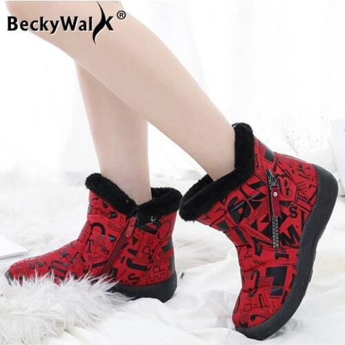 Cotton Platform Shoes for Women New Arrival Winter Women Boots Lightweight Waterproof Snow Boots Graffiti Printing 34-43 WSH3723