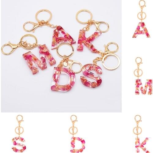 New Fashion Letter KeyChain Pendant Metal Key Chain Resin For Man Women Car KeyRing Simple Name DIY Accessories Jewelry Gift