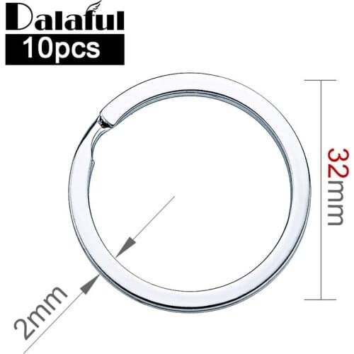 Lot 10Pcs/Pack 32mm simple Keyring Metal Key Holder Split Rings Unisex Silver Color Keychain Keyfob Accessories P004 New