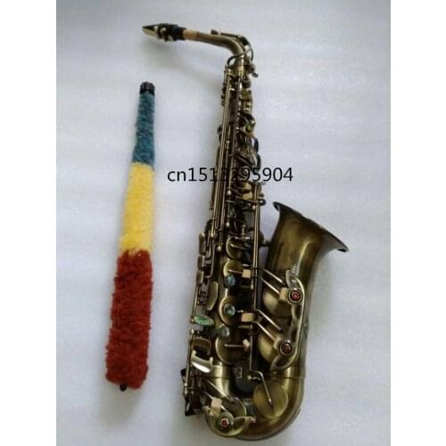 Brand Alto Saxophone Professional E Flat Antique copper Saxofone Musical Instruments Simulation Inscription Mouthpiece free