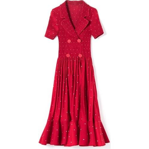 Elegant Pastel Vestidos Retro Harajuku Korean Dress Trendy Wave Point Robe Summer Party Dress Women Office Women Clothes