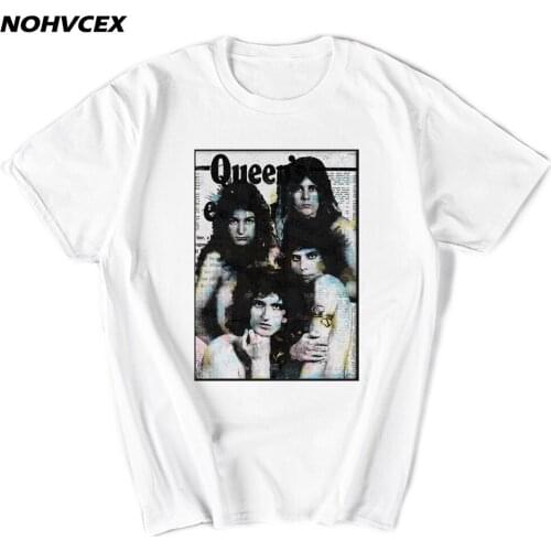 New Rock QUEEN Band Printed Men T-Shirt Fashion Cotton Tops Tee Hipster Homme Casual Street Brand Clothes