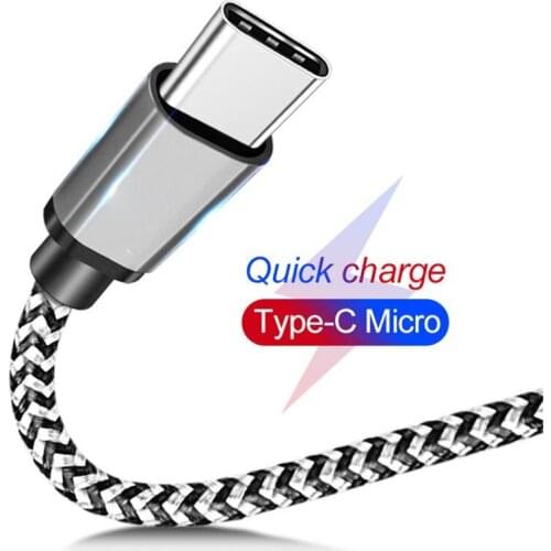 USB Type C Cable for Samsung S9 S8 Note 9 2.4A Charger Charging Type-C Cable for Huawei p20 lite for Xiaomi Mi 9 note 7