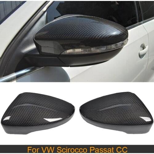 Carbon Fiber Rearview Mirror Covers Caps For SCIROCCO Hatchback Non R 08-17 For VW PASSAT CC Sedan 09-17 For Beetle Coupe 13-17